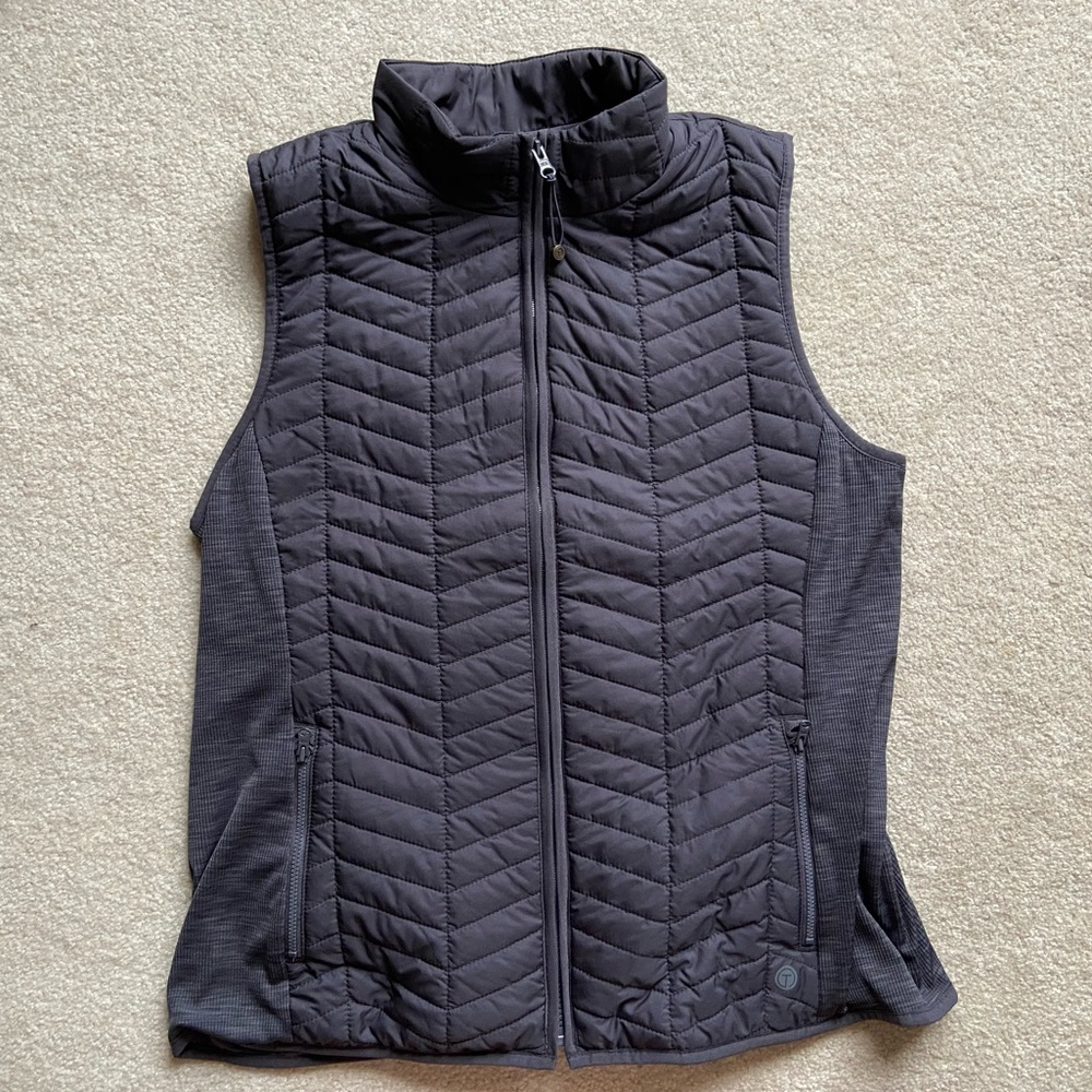 Talbots gray quilted vest